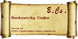 Benkovszky Csaba névjegykártya