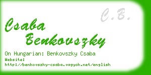 csaba benkovszky business card